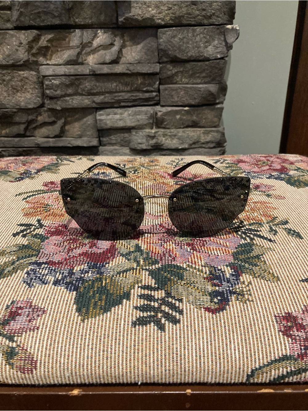 Michael Kors Black Rimless Cat-Eye Sunglasses